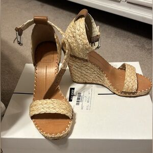 DOLCE VITA natural raffia wedges size 6, brand new in box